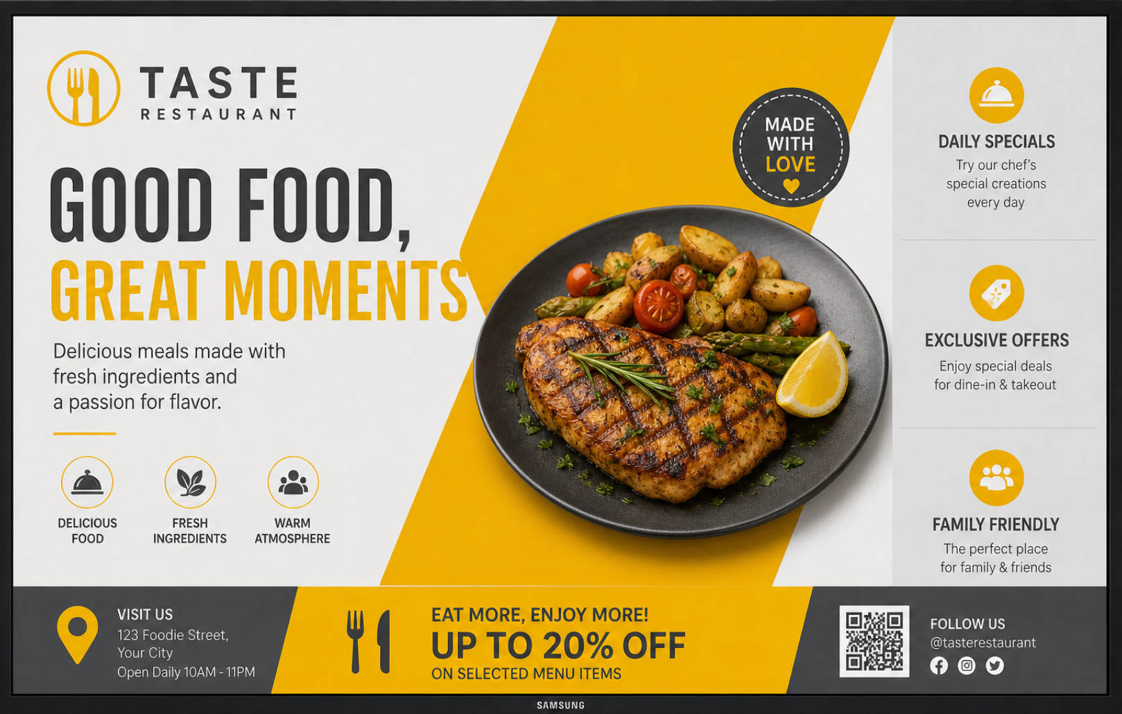 Viosign digital signage for restaurants